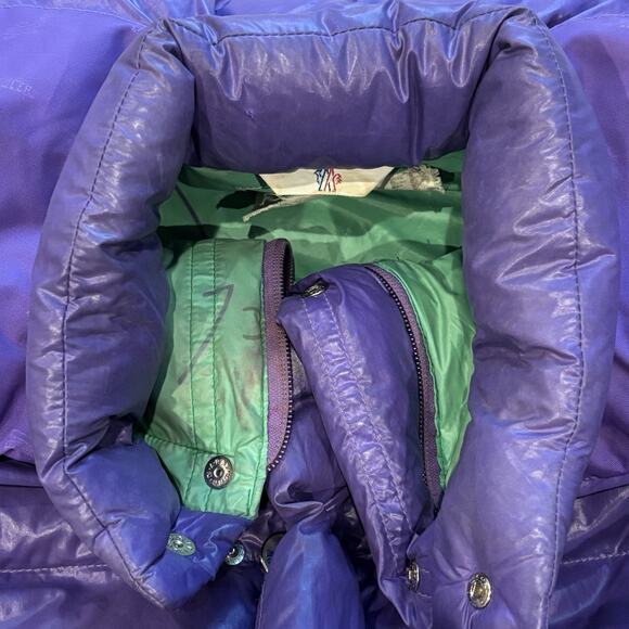 Vintage Purple Moncler Grenoble Puffer Down Jacket Size 2 Detachable Sleeves - Picture 8 of 12